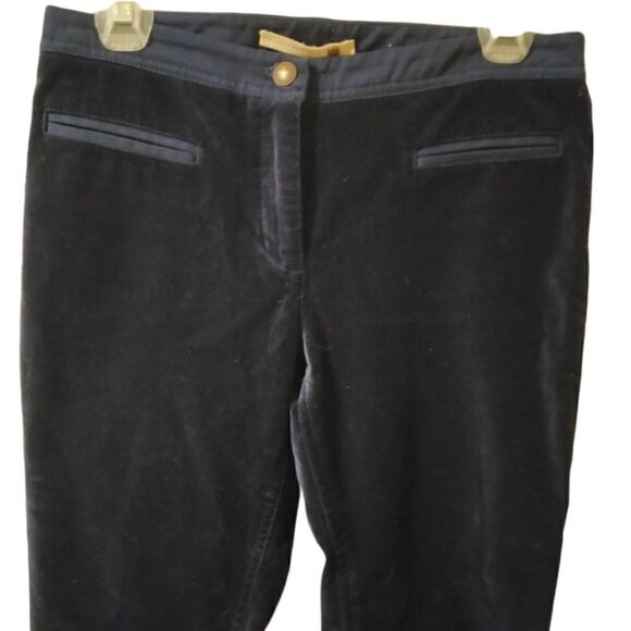 Leifsdottir for Anthropologie dark blue velvet skinny pants with lace up ankle - Picture 1 of 8
